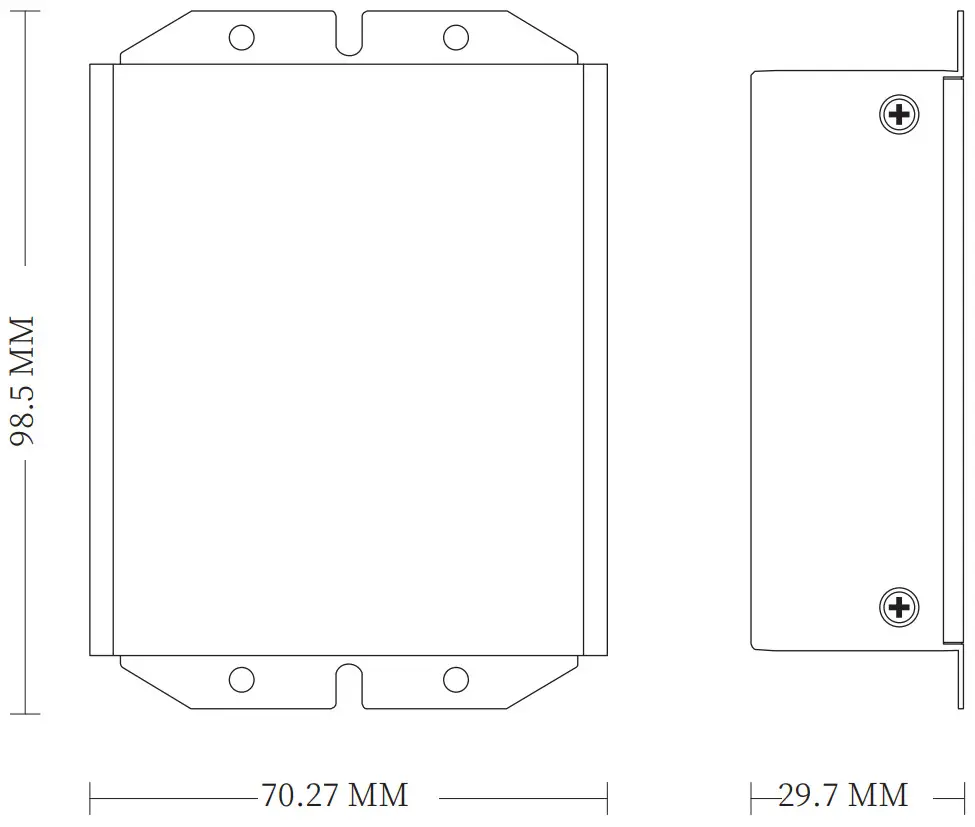 PROCET PoE PT PEX02GB PoE Extender - Dimenstion Diagram