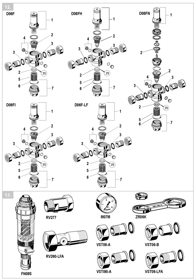 Honeywell D06F Pressure Reducing Valve - parts 2