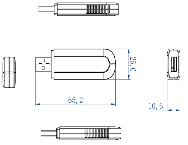 BenQ WD02AT Wireless USB Adapter - Dimensions