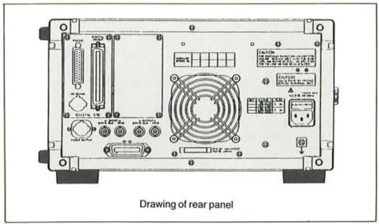 Drawing of rear panel
