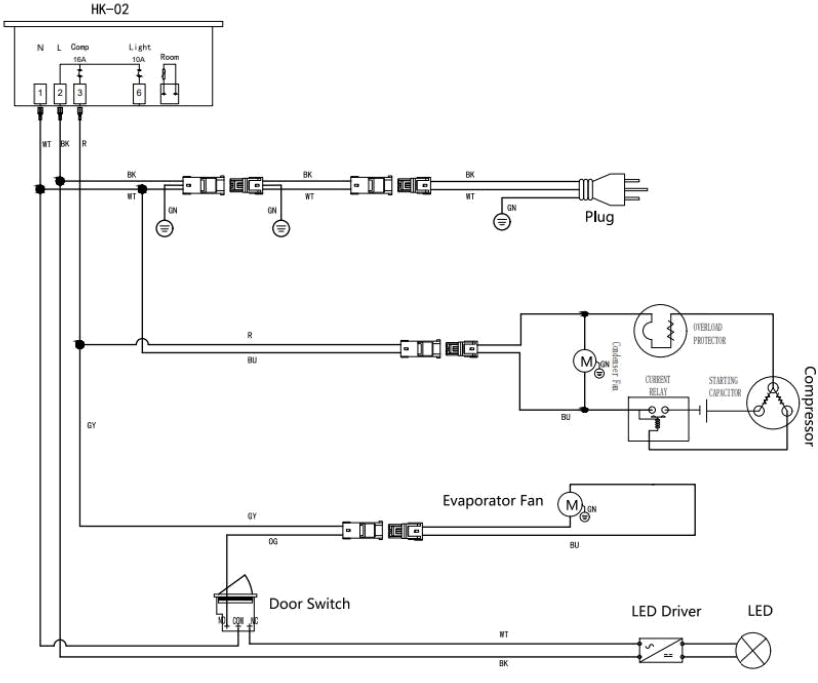 BERG SR59V SF59V Upright Refrigerator and Freezer - WIRING DIAGRAM 2