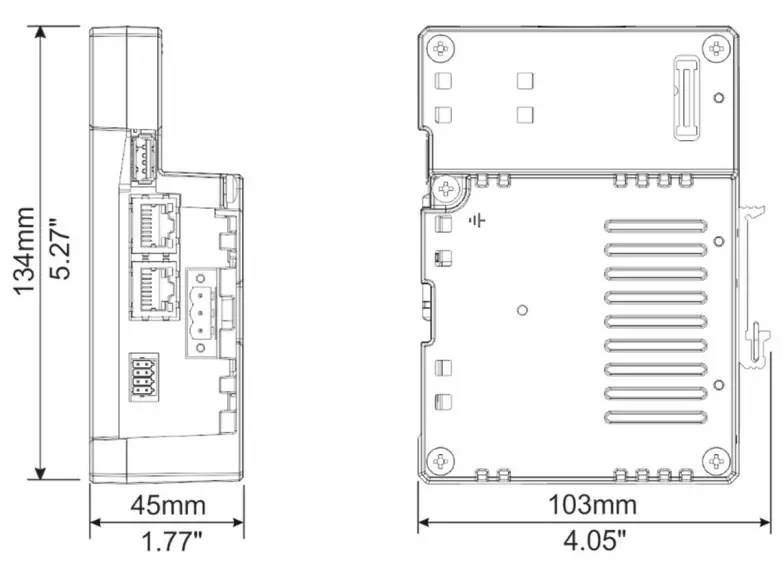 EXOR eXware703 Industrial Digitilization IoT Gateway - DIMENSION
