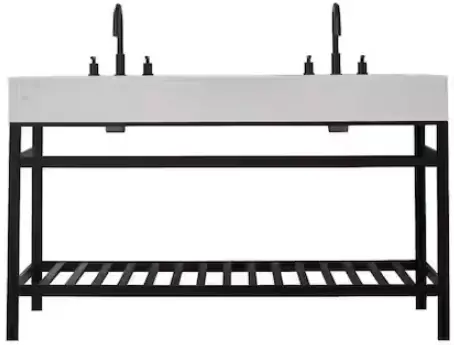 ALTAIR 68060-AWAP-MB-NM Merano 60 in. W x 22 in. D x 35 in. H Bath Vanity in Matte Black