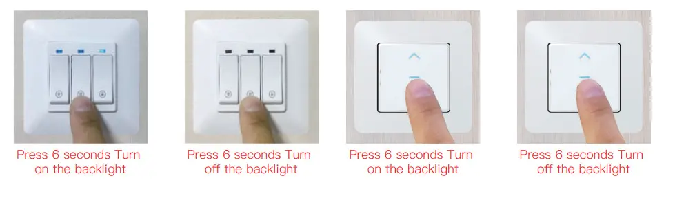 MOES WS-Y-EUTC-WH-EN WiFi Smart Curtain Modern Touch Switch - backlight