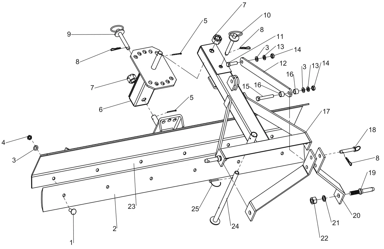 3-point Grader Blade Parts Diagram & Parts List