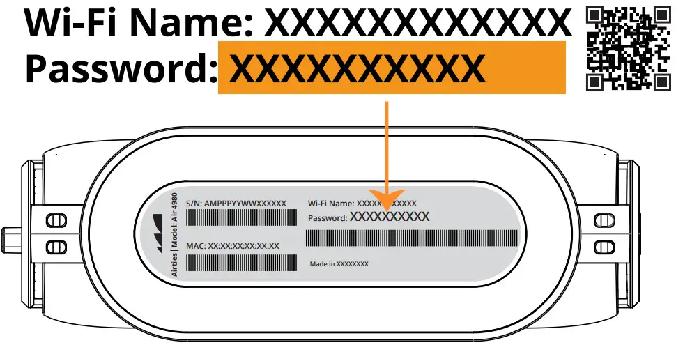 airties Air 4985 Wi Fi 6E Smart Mesh System - Name or Password