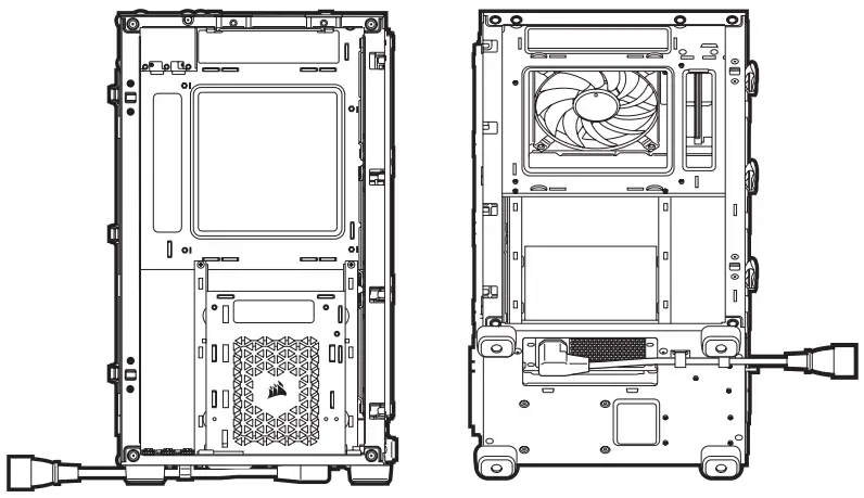 CORSAIR iCUE 2000D RGB Airflow ITX Tower - NSTALLING PSU
