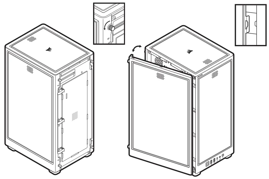 CORSAIR iCUE 2000D RGB Airflow ITX Tower - REMOVING SIDE PANELS
