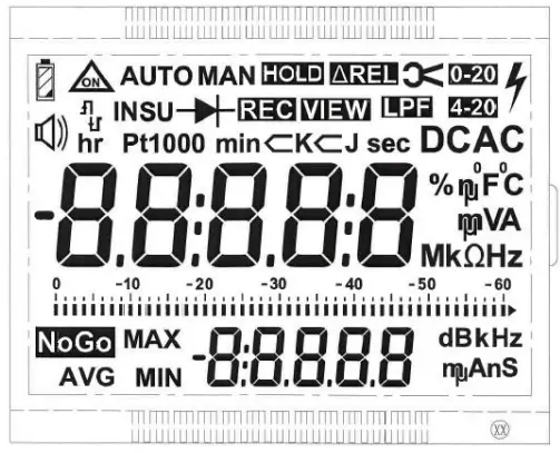 SIMPSON 5002, 5003, 5005, 5006 Digital Portable Multimeter - Display
