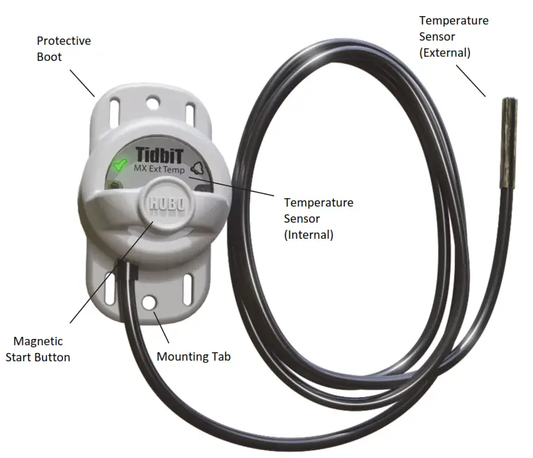HOBO MX2205 MX TidbiT External Temperature Logger - Components