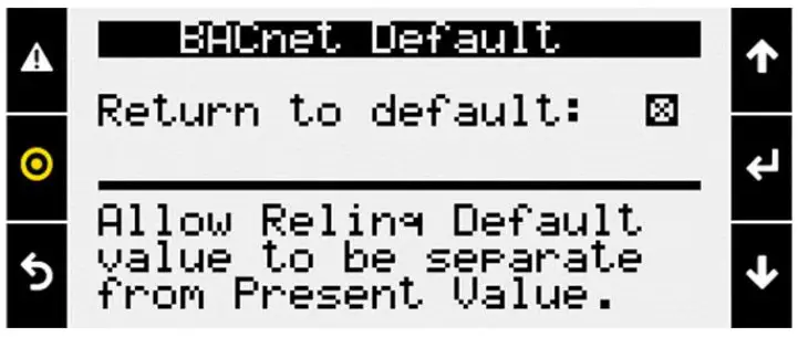 RELINQUISH DEFAULT SETT