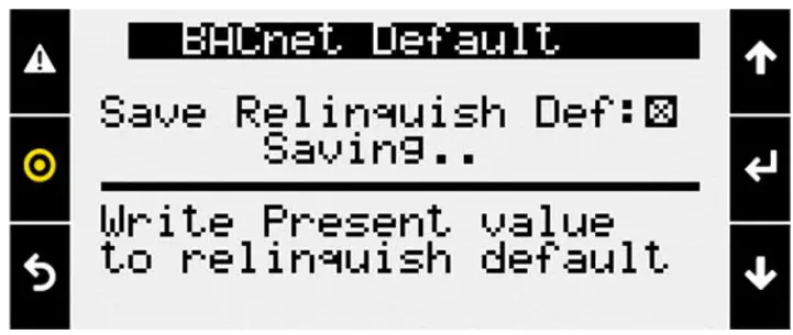 RELINQUISH DEFAULT SETT