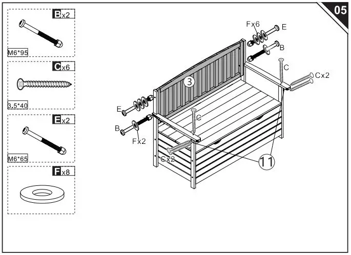84B-311-Outdoor-Fir-Wood-Storage-Bench-fig-6