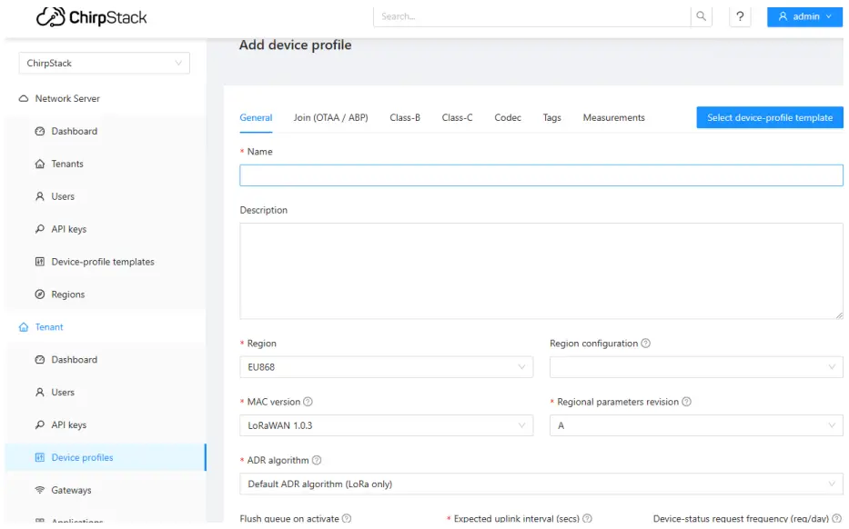 EDA TEC ED GWL2010 Indoor Light Gateway - Add Device Profile