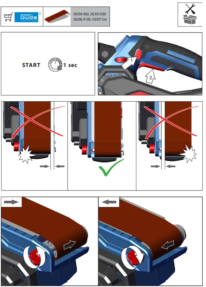 G de BSR 18 0 Cordless Belt Sander - Figure 2