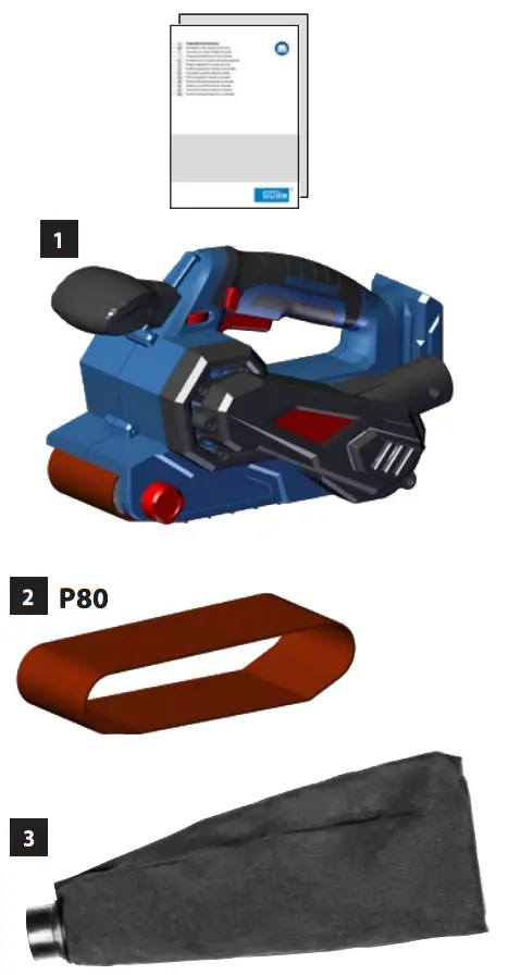 G de BSR 18 0 Cordless Belt Sander - Scope of delivery