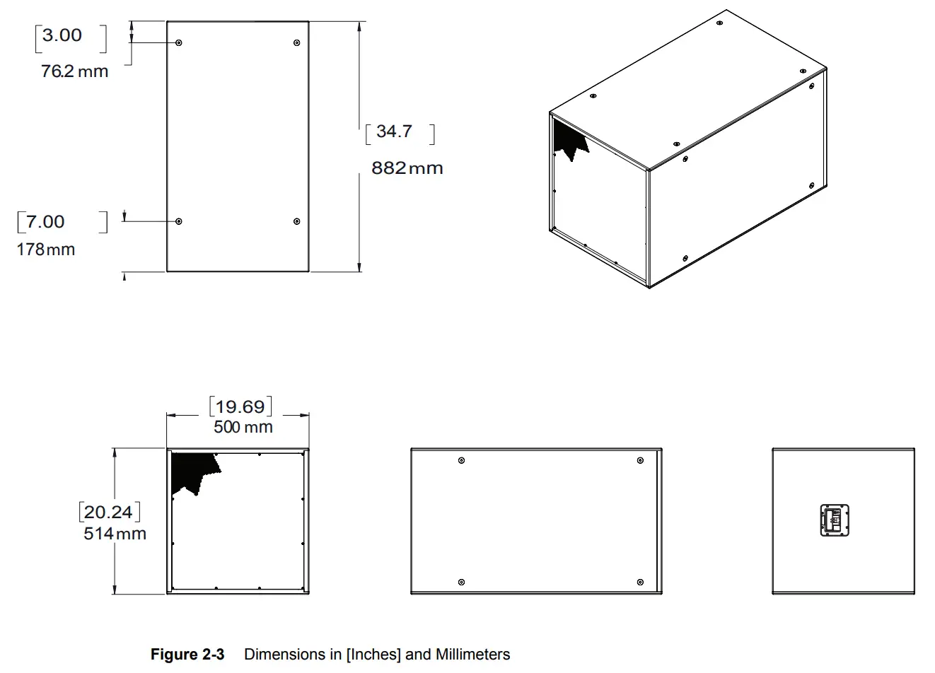 Figure 2-3 Dimensions in [Inches] and Millimeters