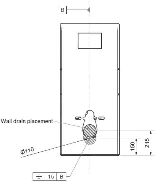 Installation interface for wall drain