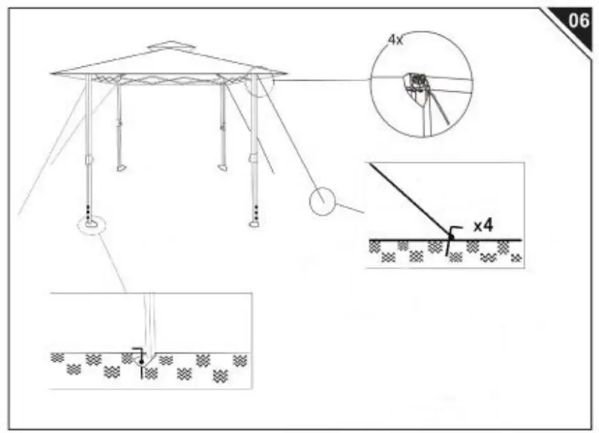 VINGLI VB0B4NZRGB1 Pop Up Canopy Tent - Parts 7