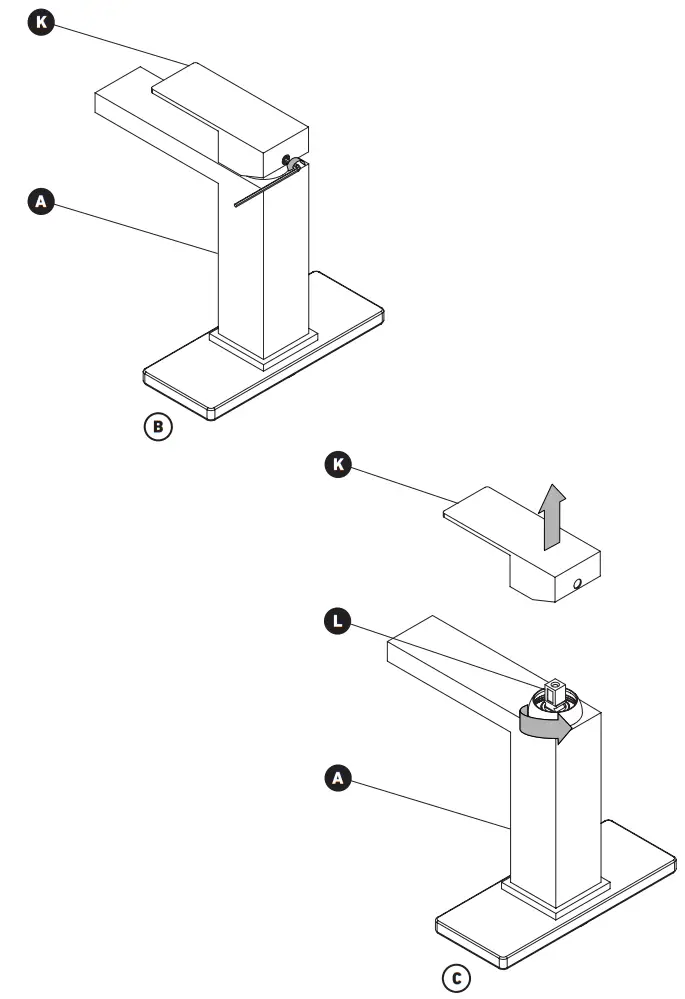 artika BFCT1S RI CBL Ria Bathroom Faucet in Black - fig11