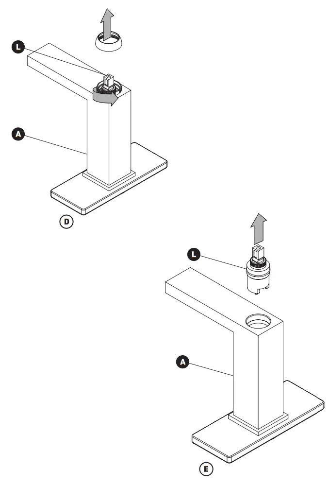 artika BFCT1S RI CBL Ria Bathroom Faucet in Black - fig12