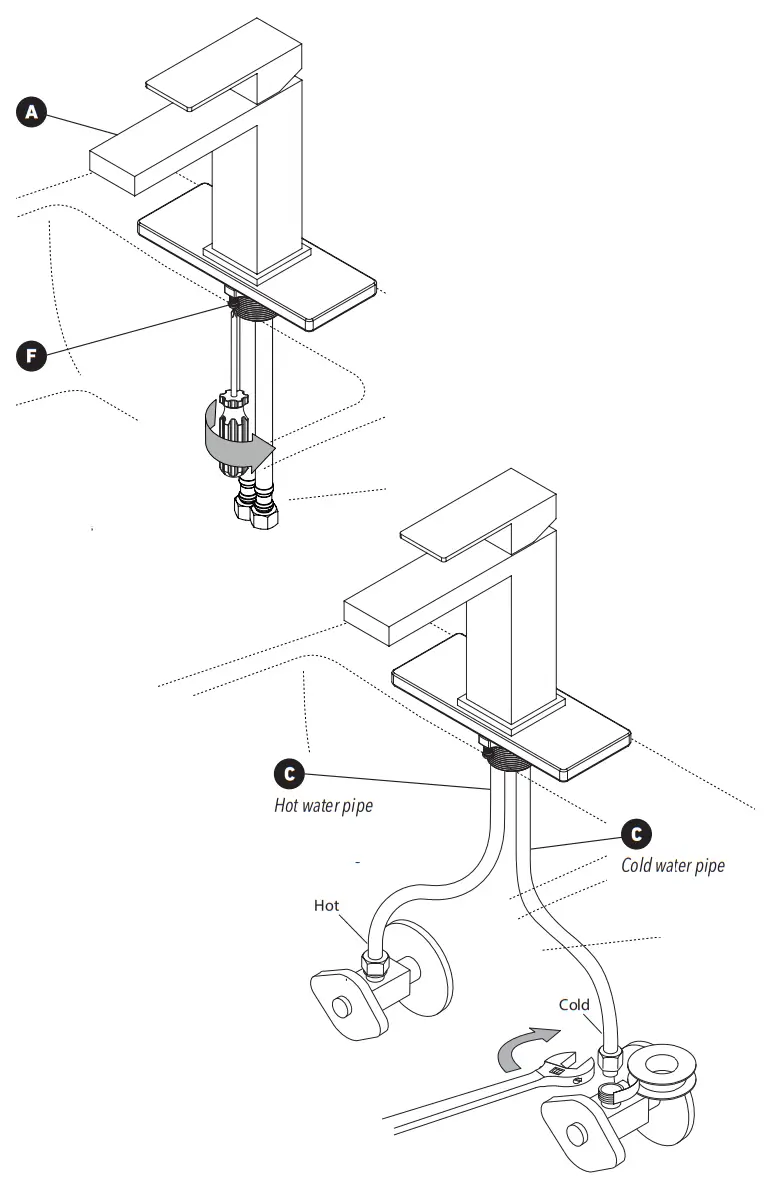 artika BFCT1S RI CBL Ria Bathroom Faucet in Black - fig6