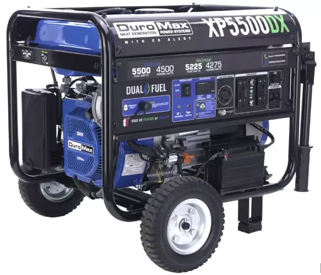 DuroMax XP5500DX Dual Fuel Gas Propane Portable Generator