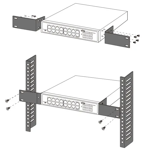 Wi-Tek WI-SG Series Gigabit Switch - mounted