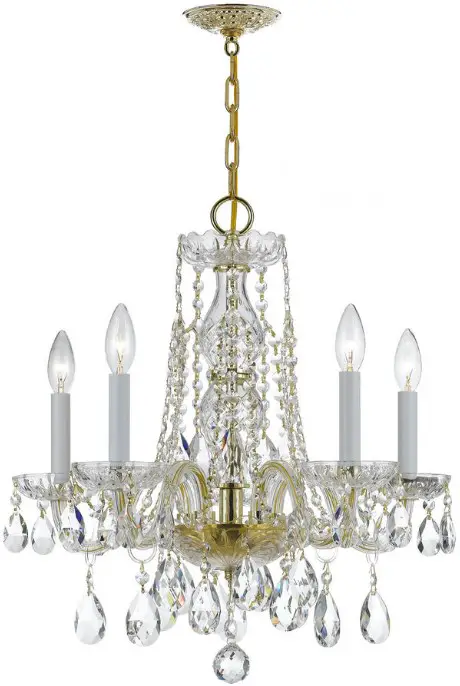 CRYSTORAMA 1061-PB-CL-MWP Traditional Crystal Five Light Mini Chandelier