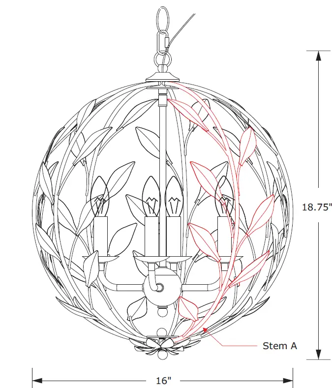 CRYSTORAMA 504-MT Four Light Chandelier 1
