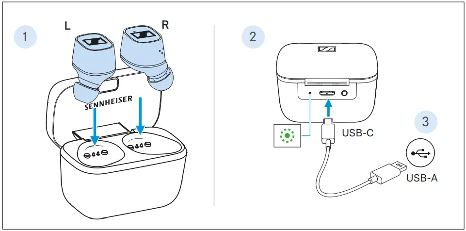 Sennheiser CX 400BT True Wireless Stereo Earphones - rechargeable