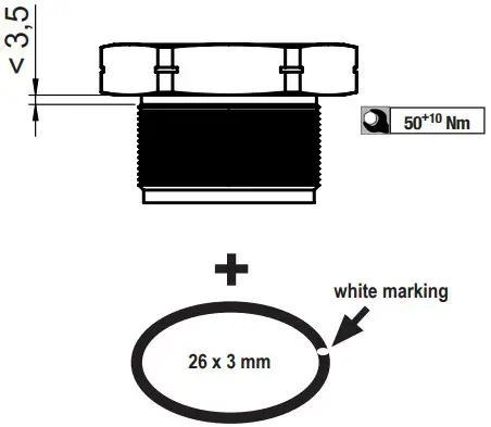 Danfoss 000201 Sight Glass Kit for Refrigerant Receivers - white marking