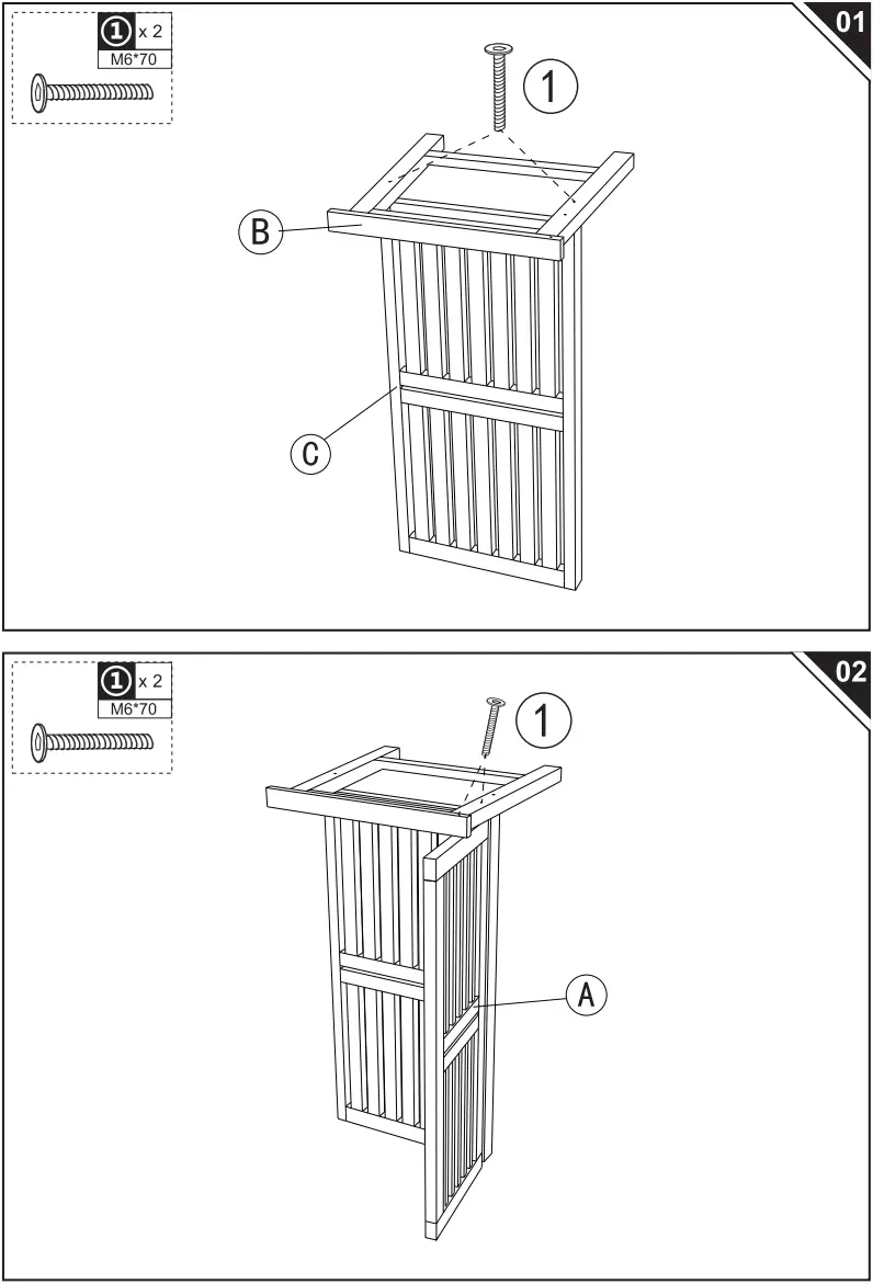 Outsunny 84B 689 2 Seater Wooden Garden Bench - Hardware 2