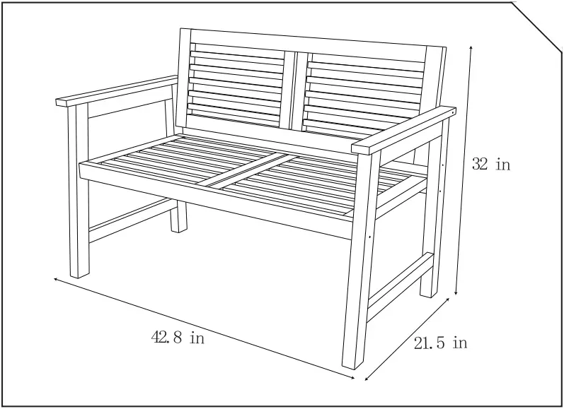 Outsunny 84B 689 2 Seater Wooden Garden Bench - Hardware 4