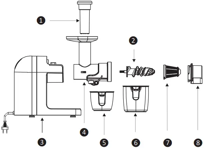 ARDESTO JEG-1500S Slow Juicer - DIAGRAM