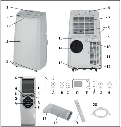 KLC9300GB Portable Air Conditioner 01