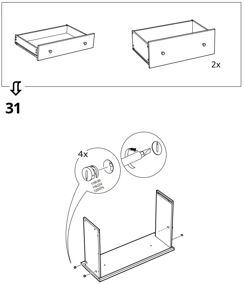 IKEA AA-2204470-5-100 HAUGA Chest of 3 Drawers with Shelf - figure 29