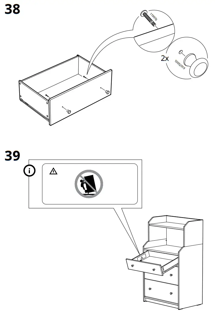 IKEA AA-2204470-5-100 HAUGA Chest of 3 Drawers with Shelf - figure 33