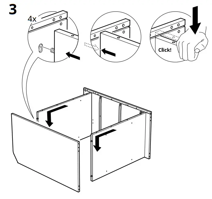IKEA AA-2204470-5-100 HAUGA Chest of 3 Drawers with Shelf - figure 8