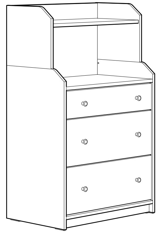 IKEA AA-2204470-5-100 HAUGA Chest of 3 Drawers with Shelf - Featured Image