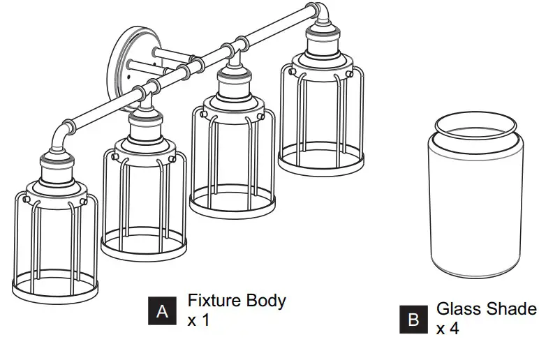 QUOIZEL LUD8634BN Ludlow 4 Light Brushed Nickel Vanity Light - fig