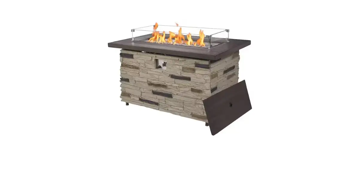 The Home Depot Ybfpra0708002 Wildaven 43 Inch Buff Propane Stone Fire Pit Table Instruction Manual