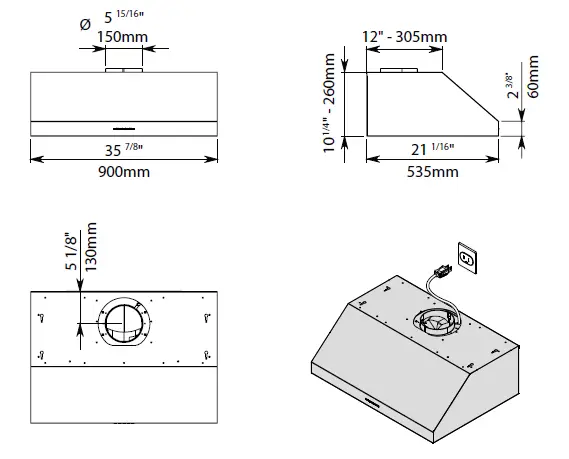 falmec-FPERO30U5SS -R 30-Inch-Stainless-Steel-Convertible-Canopy-Pro-Style-Under-Cabinet-Hood-3