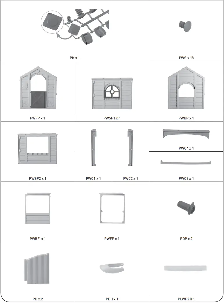 KeTeR 17182766 Garden Villa Play House - Parts list