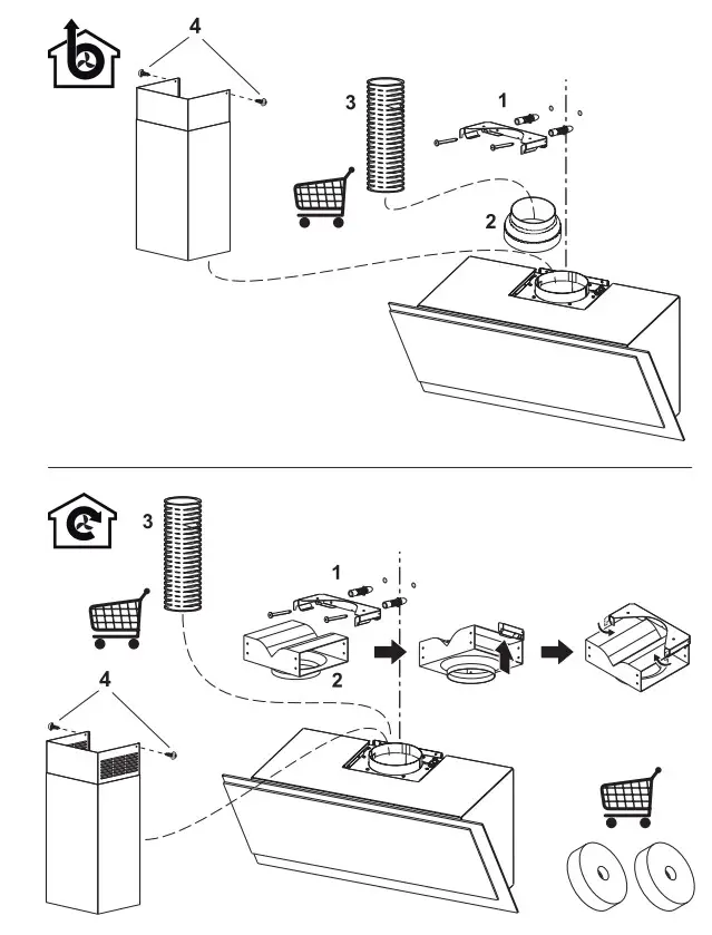 Pelgrim DSGA990MAT Wall Mounted Cooker Hood - diagram 2