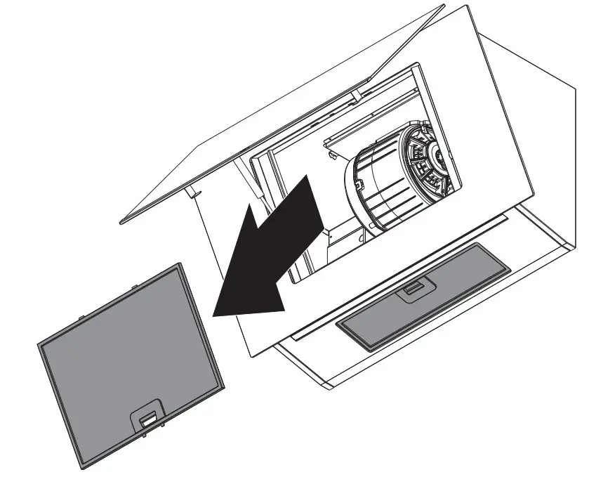 Pelgrim DSGA990MAT Wall Mounted Cooker Hood - filter