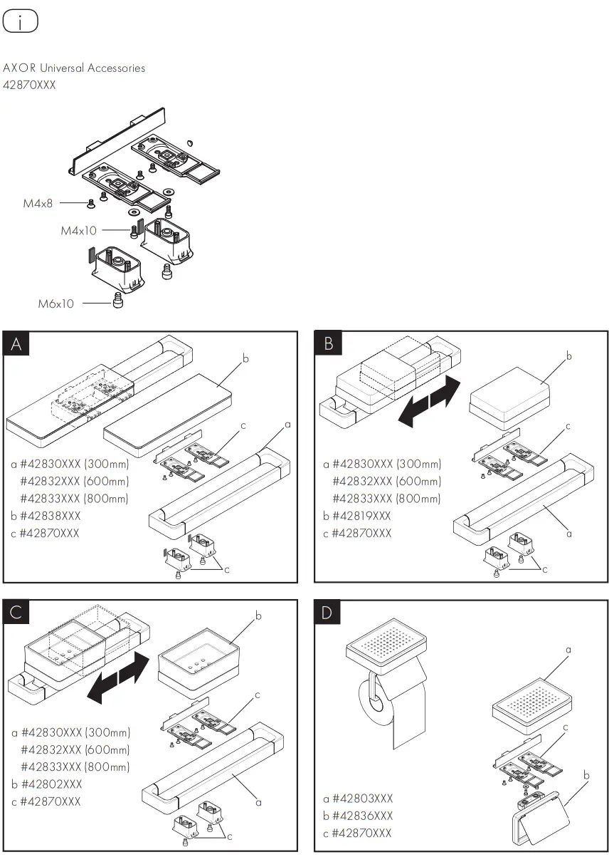 AXOR 2835000 Series Universal Softsquare Toilet brush holder wall - Figer 3