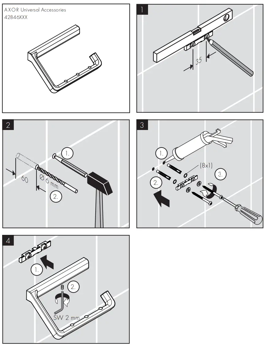 AXOR 2835000 Series Universal Softsquare Toilet brush holder wall - Figer11