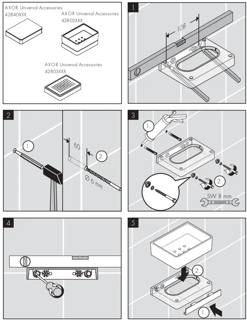 AXOR 2835000 Series Universal Softsquare Toilet brush holder wall - Figer14