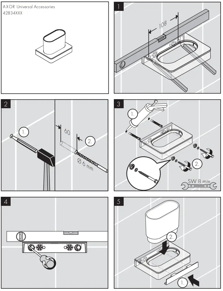 AXOR 2835000 Series Universal Softsquare Toilet brush holder wall - Figer15